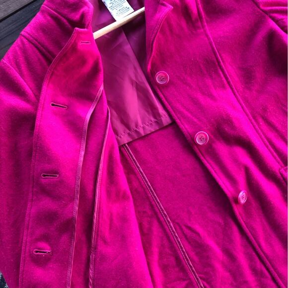 Vintage White Stag Pink Wool Blend Pea Coat Women's 4/6 Preppy Barbie 90s Y2K - Picture 6 of 10